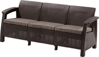 Скамья трехместная CORFU II MAX LOVE SEAT, коричневый