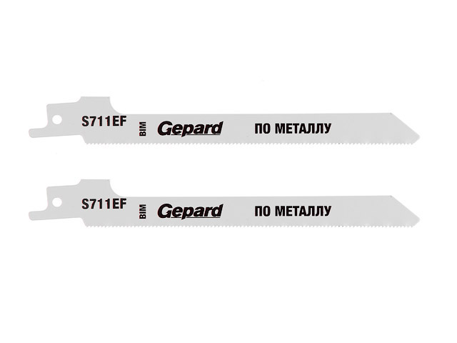 Пилка для сабельной пилы по металлу S 711EF (2шт.) GEPARD (GP0614-23) (пилки для лезвийной пилы, полотно пильное, криволинейное пиление, чистовой рез)