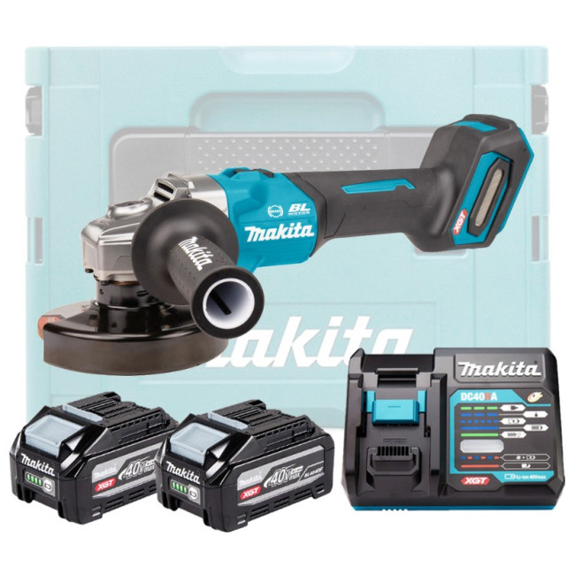 Аккумуляторная углошлифмашина MAKITA XGT GA005GU201 (2 АКБ 4Ач + ЗУ)
