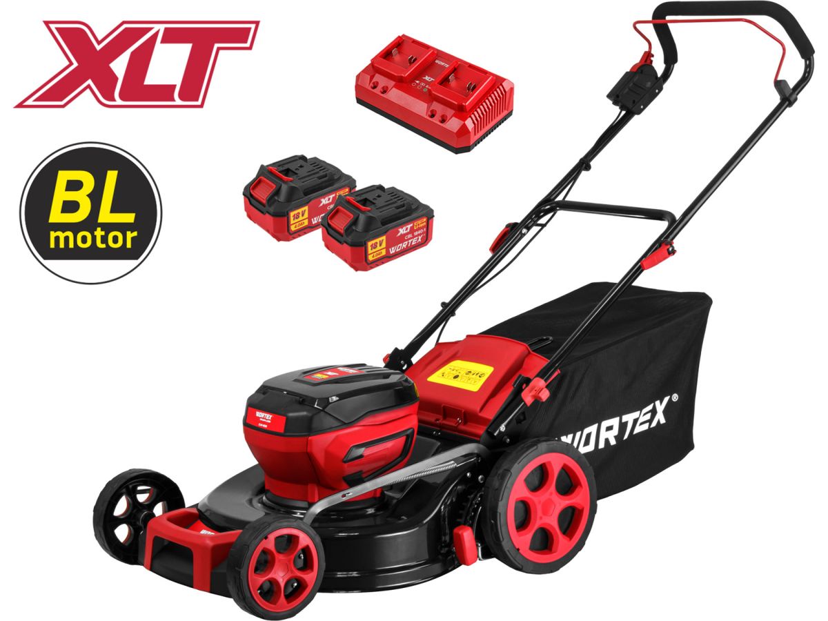 Газонокосилка аккумуляторная WORTEX CLM 4536 XLT SET (2 АКБ 4Ач + ЗУ)