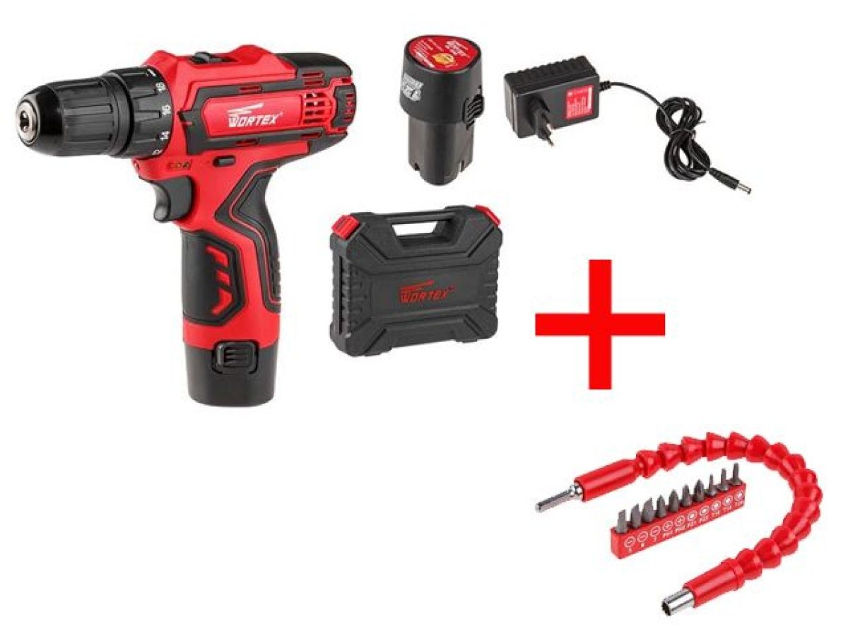 Аккумуляторная дрель-шуруповерт WORTEX BD 1215-1 Li в чем. + набор бит FBS 11