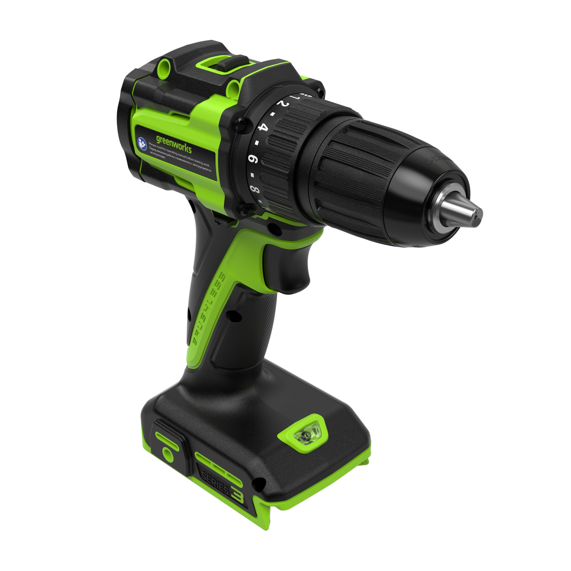 Аккумуляторная дрель-шуруповерт Greenworks DD345 24В (2 АКБ 2Ач + ЗУ)