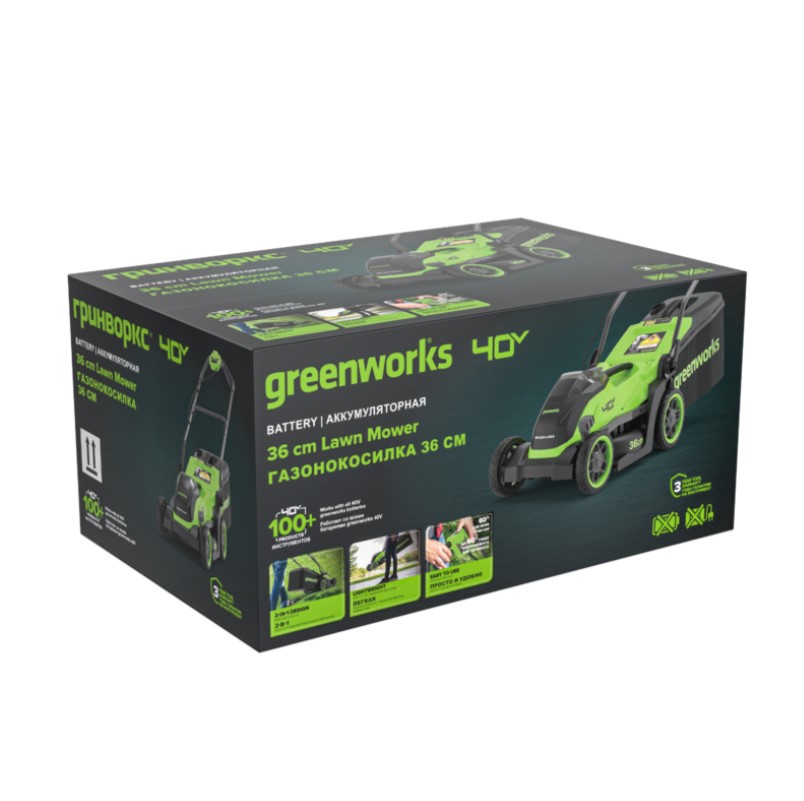 Аккумуляторная газонокосилка Greenworks GD40LM361 40V (без АКБ и ЗУ)