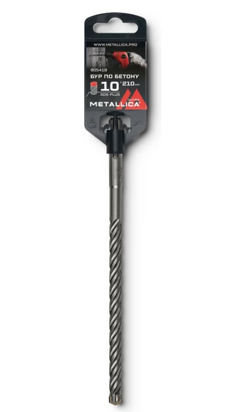 Бур по бетону SDS-plus METALLICA Ultra 10х210/150 мм, Х-напайка, 4 спирали