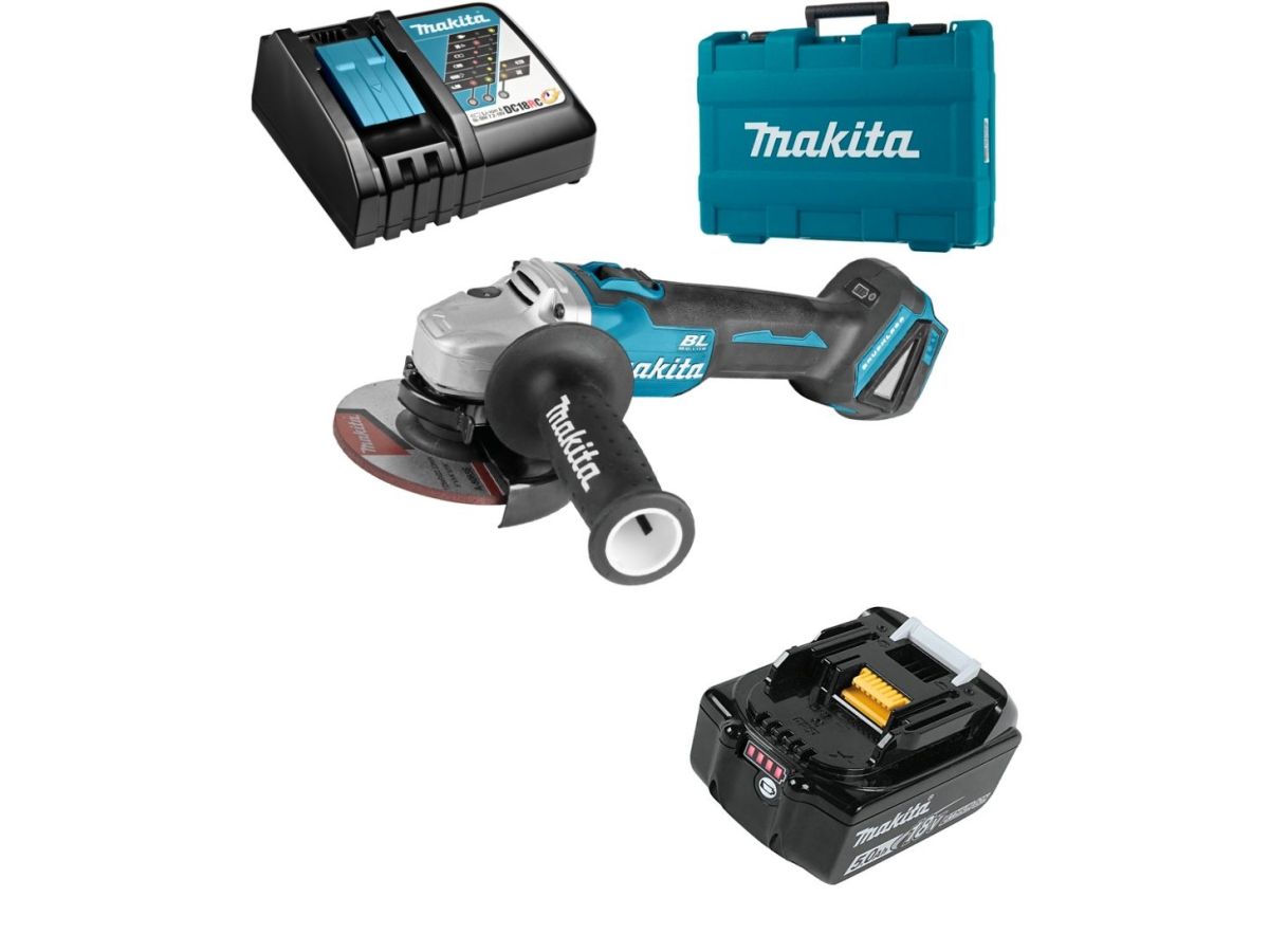 Аккумуляторная углошлифмашина MAKITA LXT DGA 504 RT в чемодане