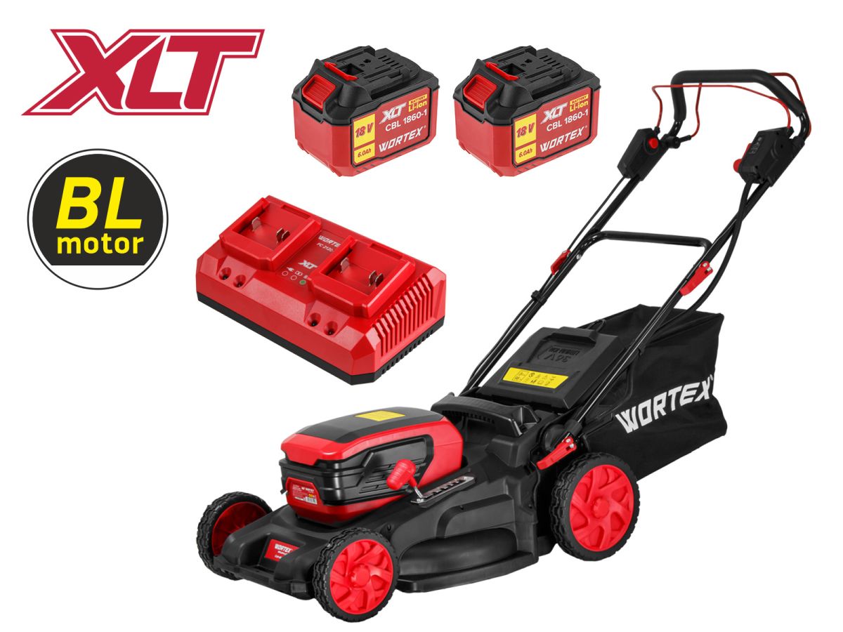 Газонокосилка аккумуляторная WORTEX CLM 4536-4 XLT SET (2 АКБ 6Ач + ЗУ)