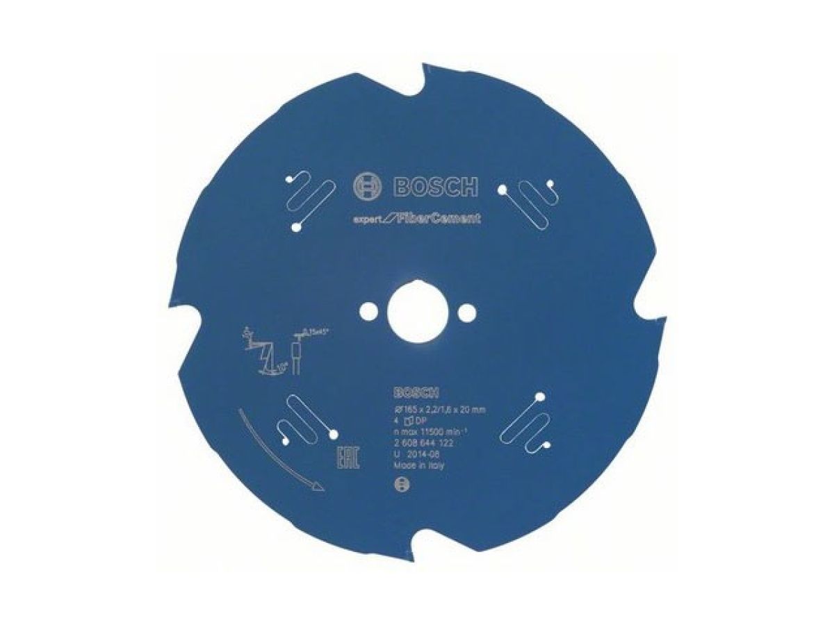 Диск пильный 165х20 мм 4 зуб. по фиброцементу BOSCH EXPERT FOR FIBER CEMENT (твердоспл. зуб)