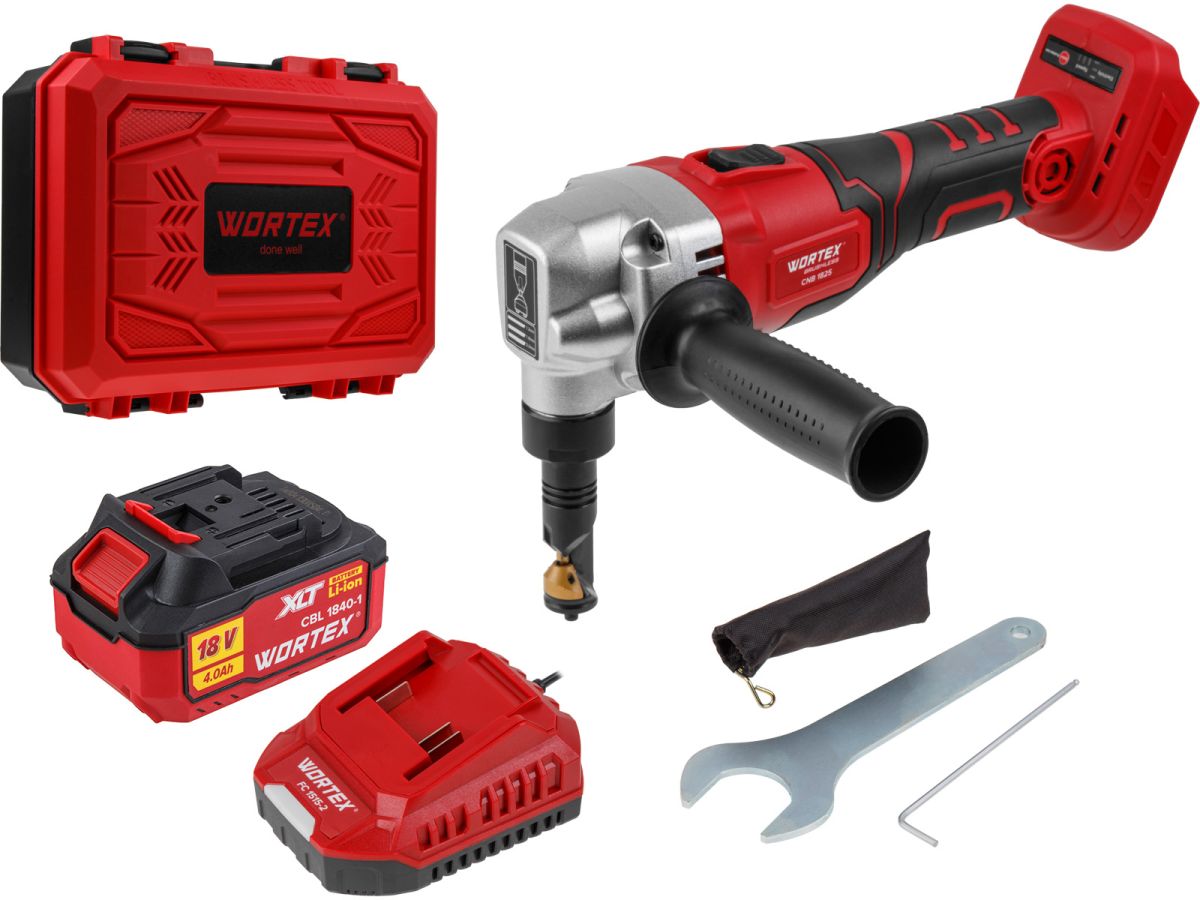 Аккумуляторные ножницы высечные WORTEX CNB 1825 XLT SET (АКБ 4Ач + ЗУ)