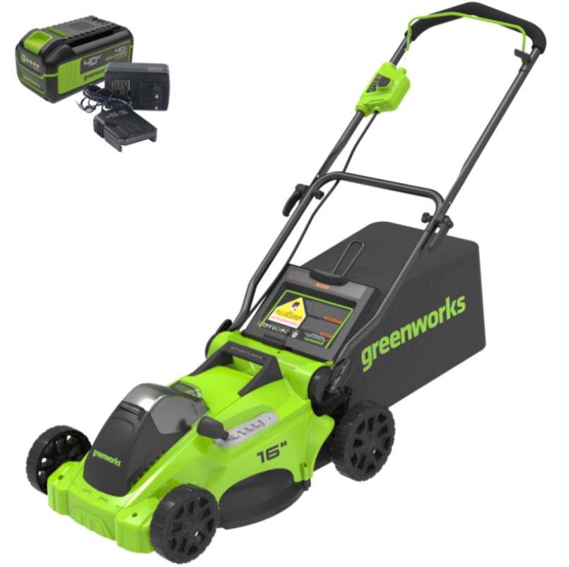 Аккумуляторная газонокосилка Greenworks GD40LM16XK4 40V (АКБ+ЗУ)