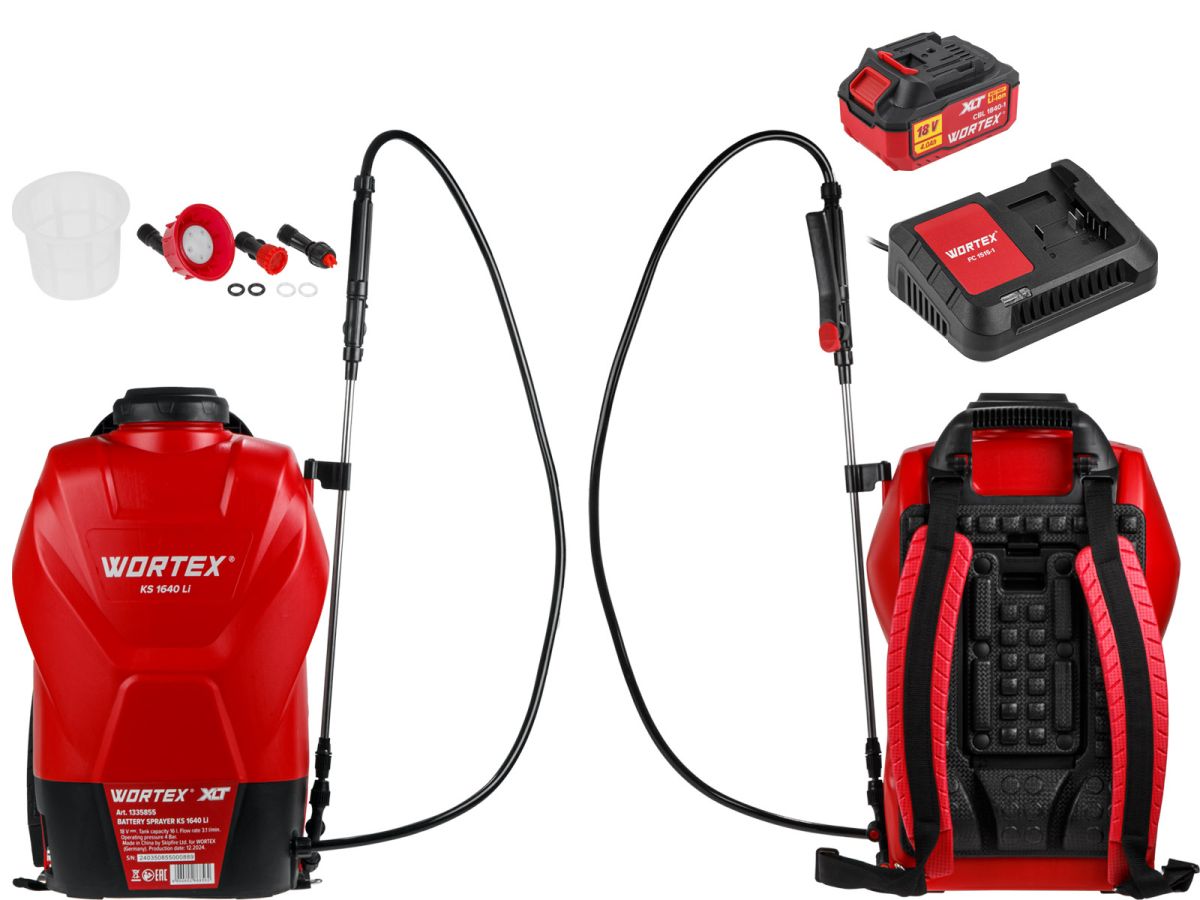 Аккум. опрыскиватель WORTEX KS 1640 Li ALL1 XLT SET (АКБ 4Ач + ЗУ)