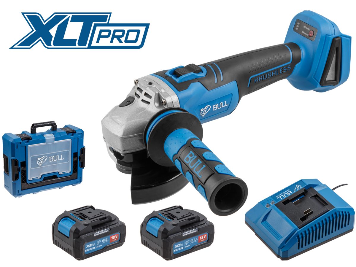 Аккум. углошлифмашина BULL CSG 1812 R Xcase XLTpro (2 х 4Ач)