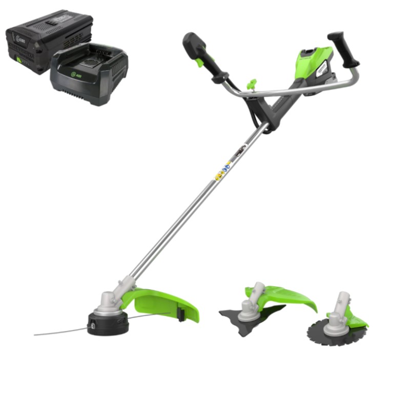 Аккумуляторный триммер Greenworks 82V TB201HK5 (АКБ+ЗУ)