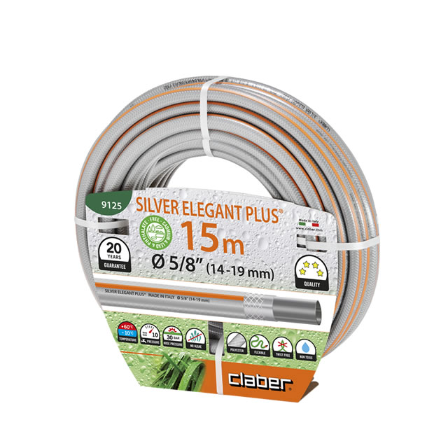 Поливочный шланг Claber SILVER ELEGANT PLUS 5/8" (14-19 MM) 15 м.