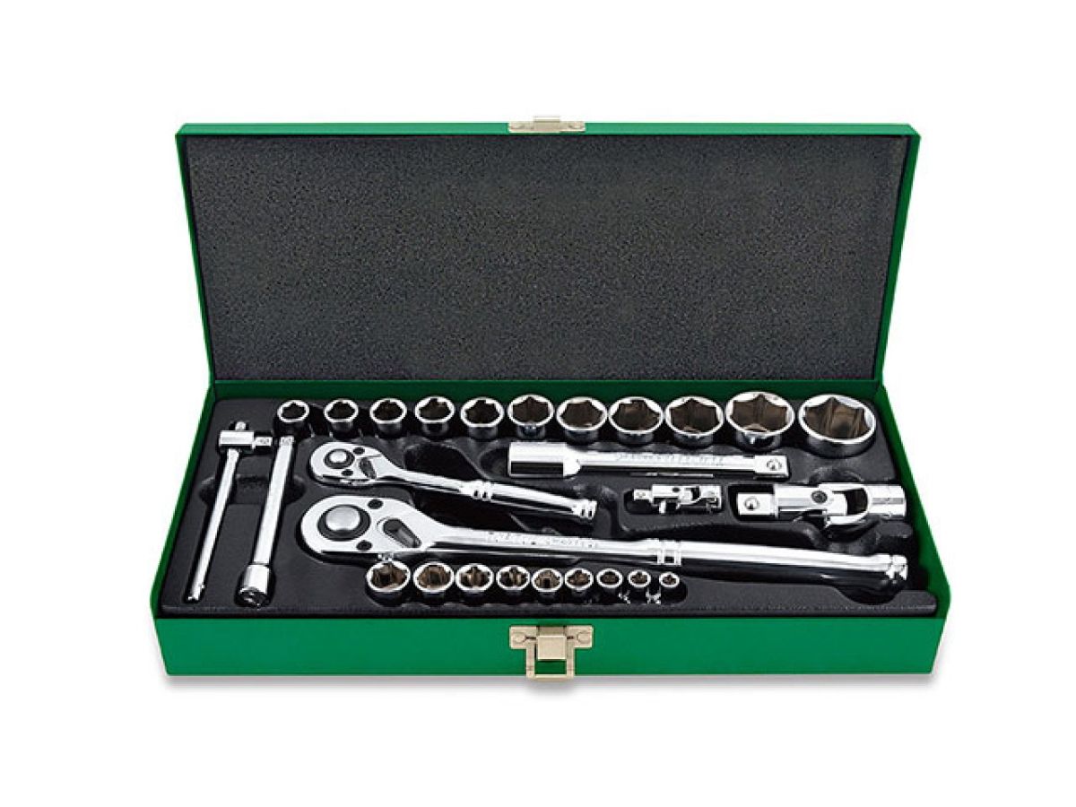 Набор головок 1/4", 1/2" 6 граней 27 предметов TOPTUL (GCAD2802)