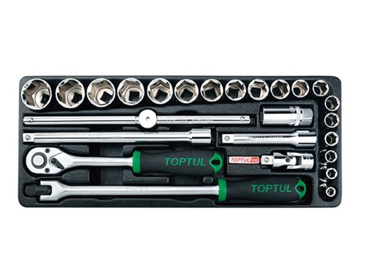Набор головок 1/2" 6 граней TOPTUL 25 предметов (GCAT2509)