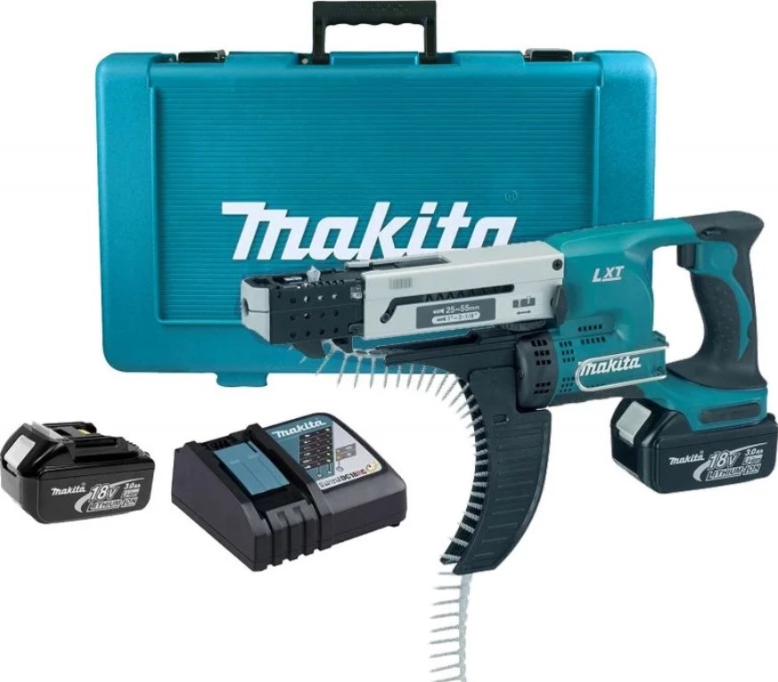 Аккумуляторный магазинный шуруповерт Makita DFR550RFE в чем. (2 АКБ 3Ач + ЗУ)