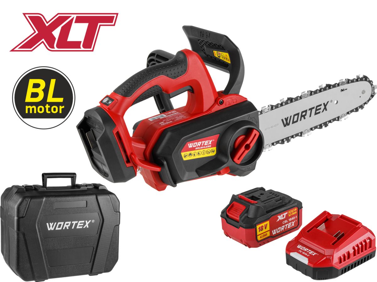 Аккумуляторная цепная пила WORTEX CEC 2518-3 в чем. ALL1 XLT SET
