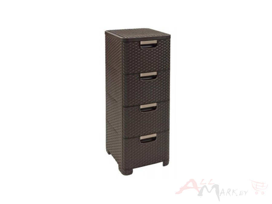 Комод Keter X4 STYLE RATTAN DRAWER DBR210, темно - коричневый