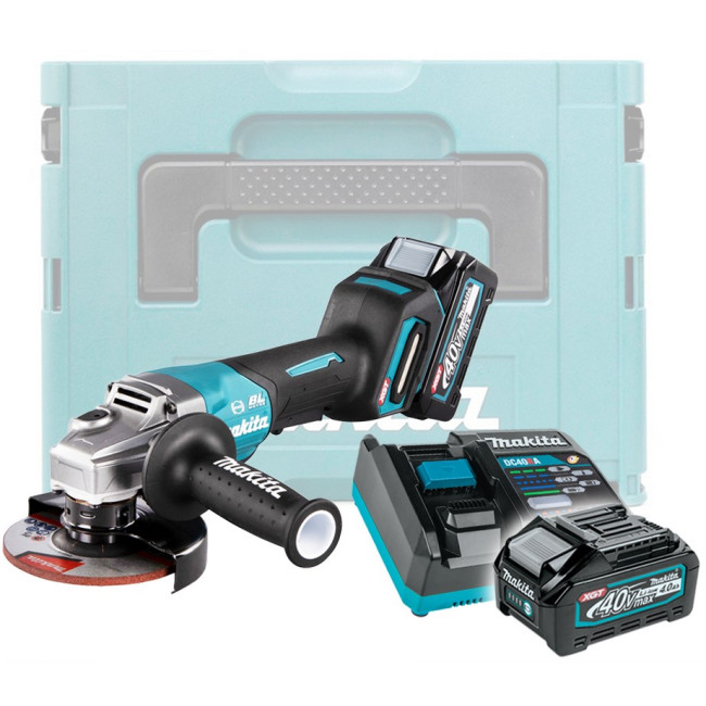 Аккум. углошлифмашина MAKITA XGT GA013GM201 в чемодане (2 АКБ 4Ач + ЗУ)
