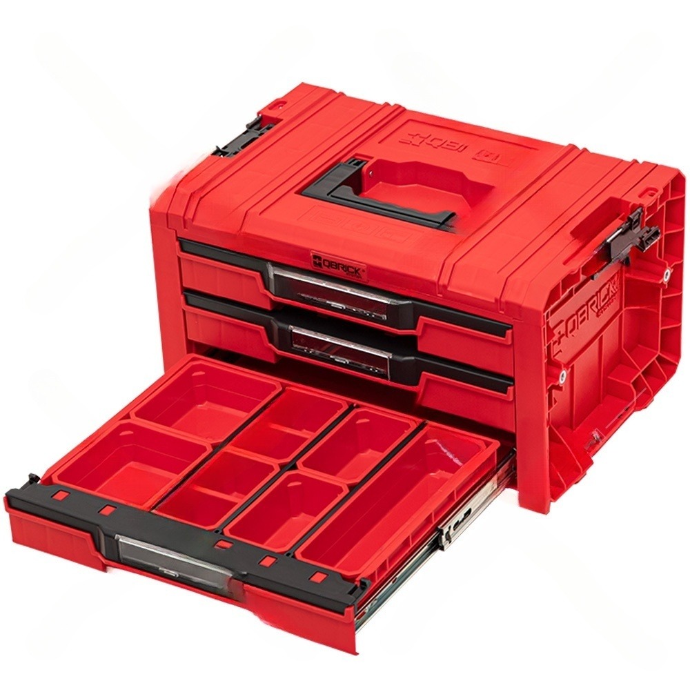 Ящик для инструмнта с 3-мя выдвижными ящиками Qbrick System PRO Drawer 3 Toolbox Expert RED Ultra HD