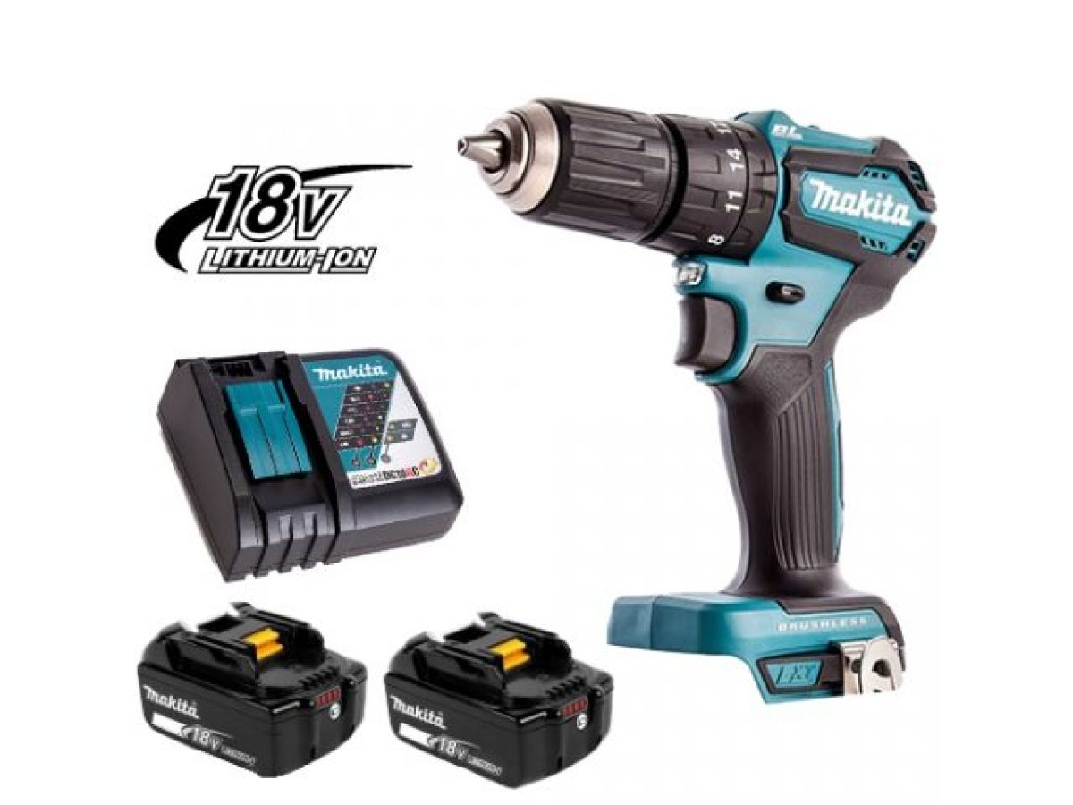 Аккумуляторная ударная дрель-шуруповерт MAKITA LXT DHP 483 RTJ MAKPAC