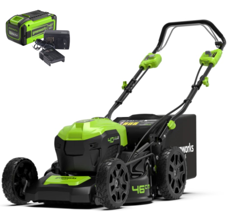 Аккумуляторная самоходная газонокосилка Greenworks GD40LM46SPK8 40V (АКБ+ЗУ)
