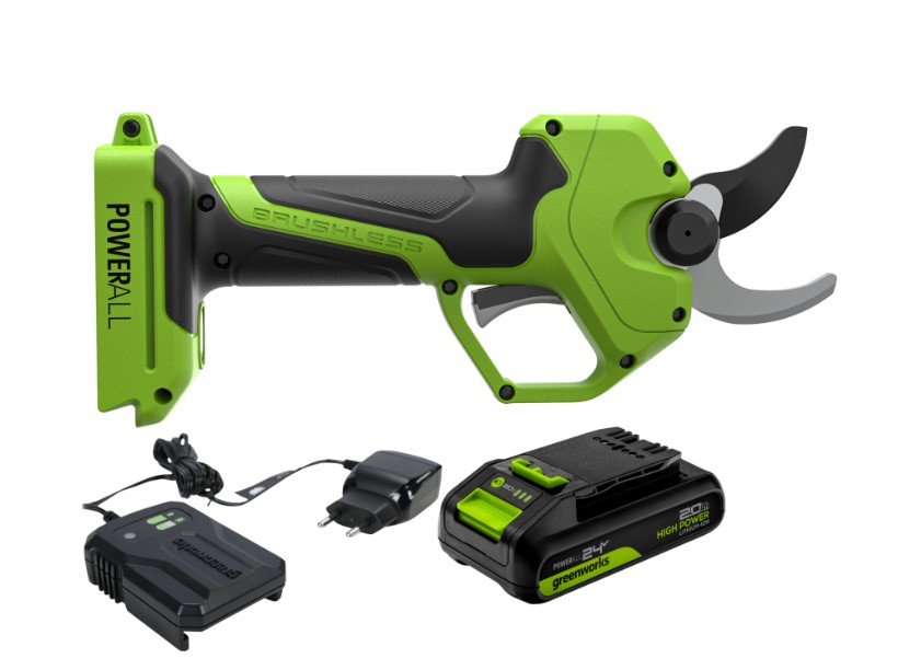 Секатор аккумуляторный Greenworks PR24320 24V (АКБ 2Ач + ЗУ)
