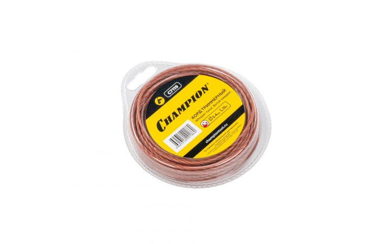 Корд триммерный CHAMPION Whisper-twist 2,4мм 15м (витой квадрат)