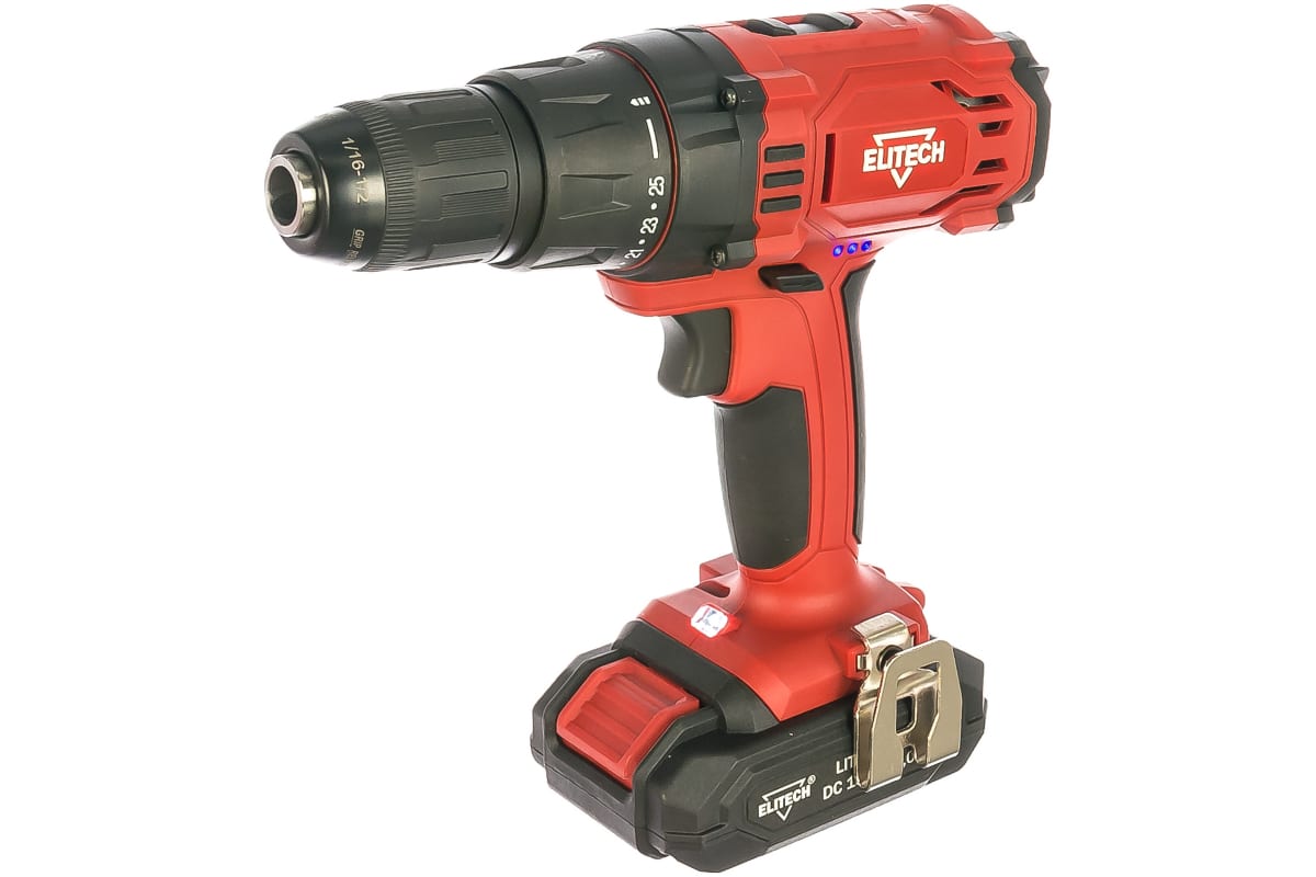 Аккумуляторная дрель-шуруповерт Elitech ДА 18СЛ2 (Е2201.006.02)