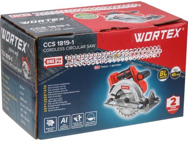 Аккумуляторная циркулярная пила WORTEX CCS 1819-1 ALL1 XLT SOLO