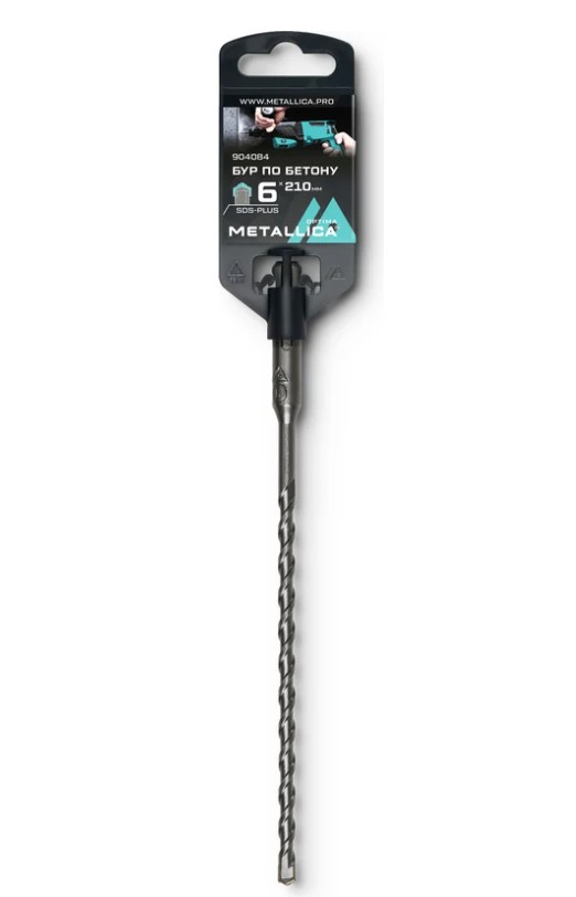 Бур по бетону SDS-plus METALLICA Optima 6х210/150 мм, напайка с центром, 2 спирали