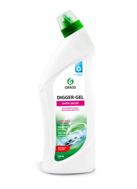 Средство щелочное для прочистки канализационных труб GraSS "DIGGER-GEL" 1л