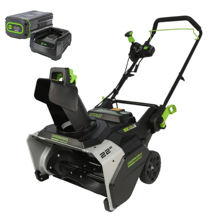 Снегоуборщик аккумуляторный Greenworks 82SN22K8 82В (АКБ 8Ач + ЗУ)