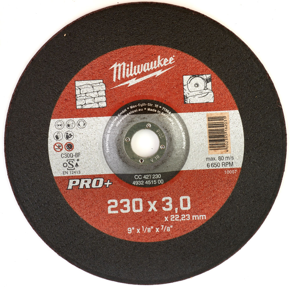 Диск отрезной по камню 125 мм/3мм MILWAUKEE CC 42/125