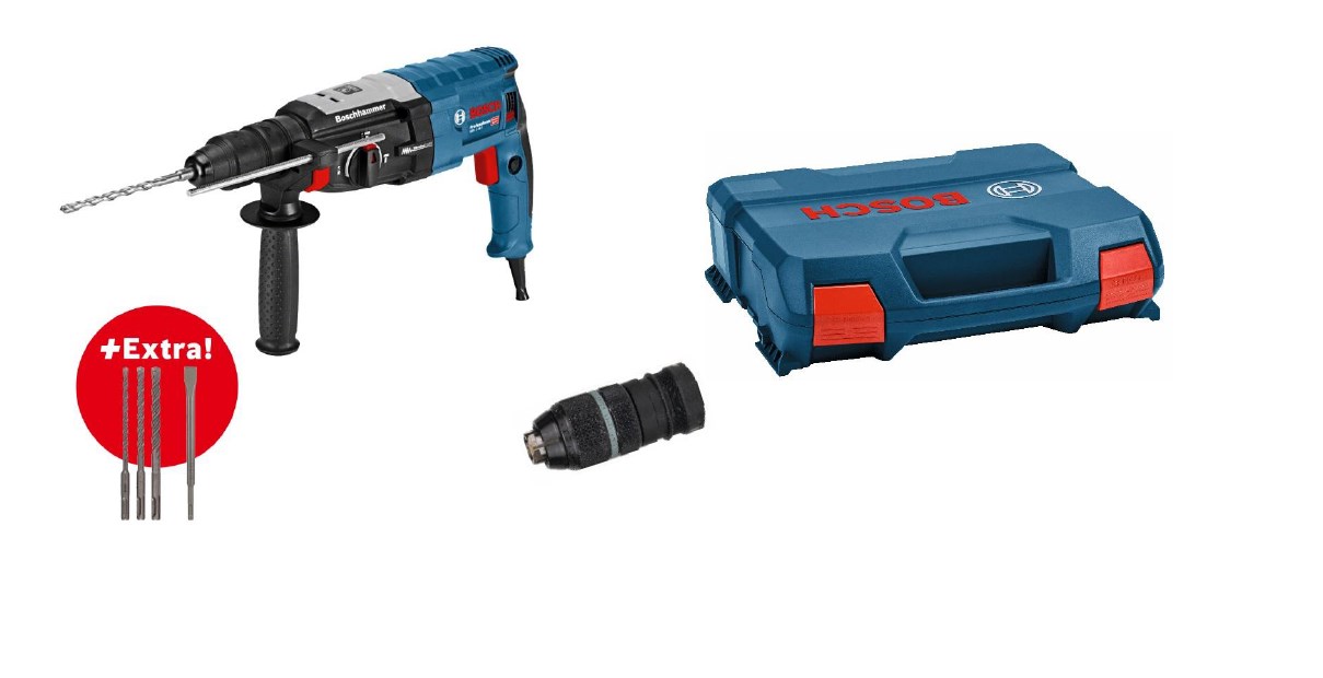 Перфоратор BOSCH GBH 2-28 F + зубило + 3 бура в L-case