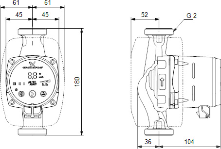 Циркуляционный насос Grundfos Alpha2 32-60 180 (98520754)