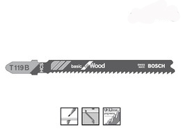 Пилка по дереву для лобзика  Bosch Basic for Wood T 119 B 92 мм 3 шт.