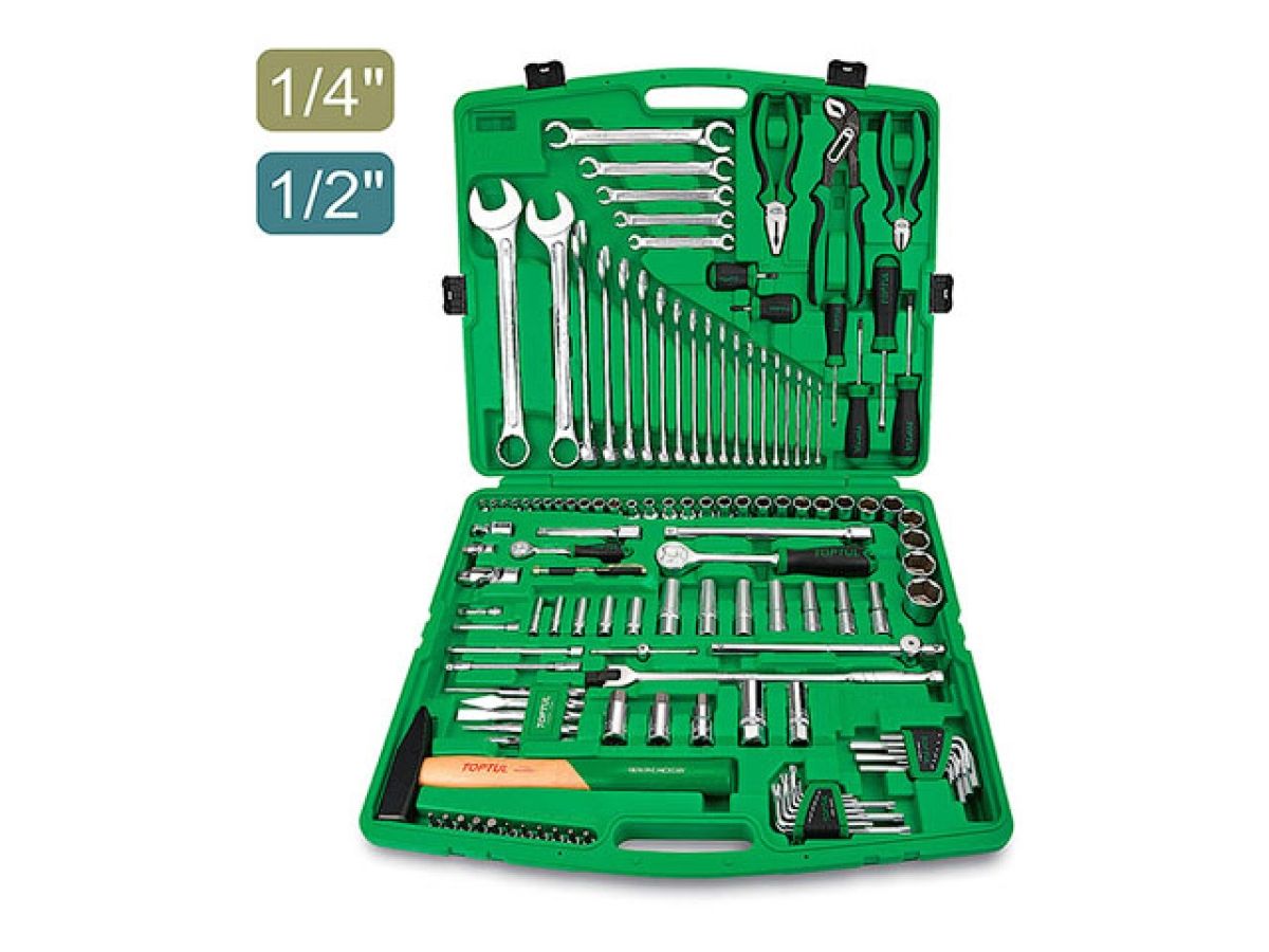 Набор инструментов 1/4", 1/2" 6 граней 130 предметов TOPTUL (GCAI130T0)