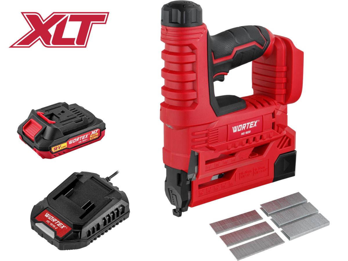 Аккумуляторный гвоздезабиватель Wortex NG 1830 ALL1 XLT SET в кор.