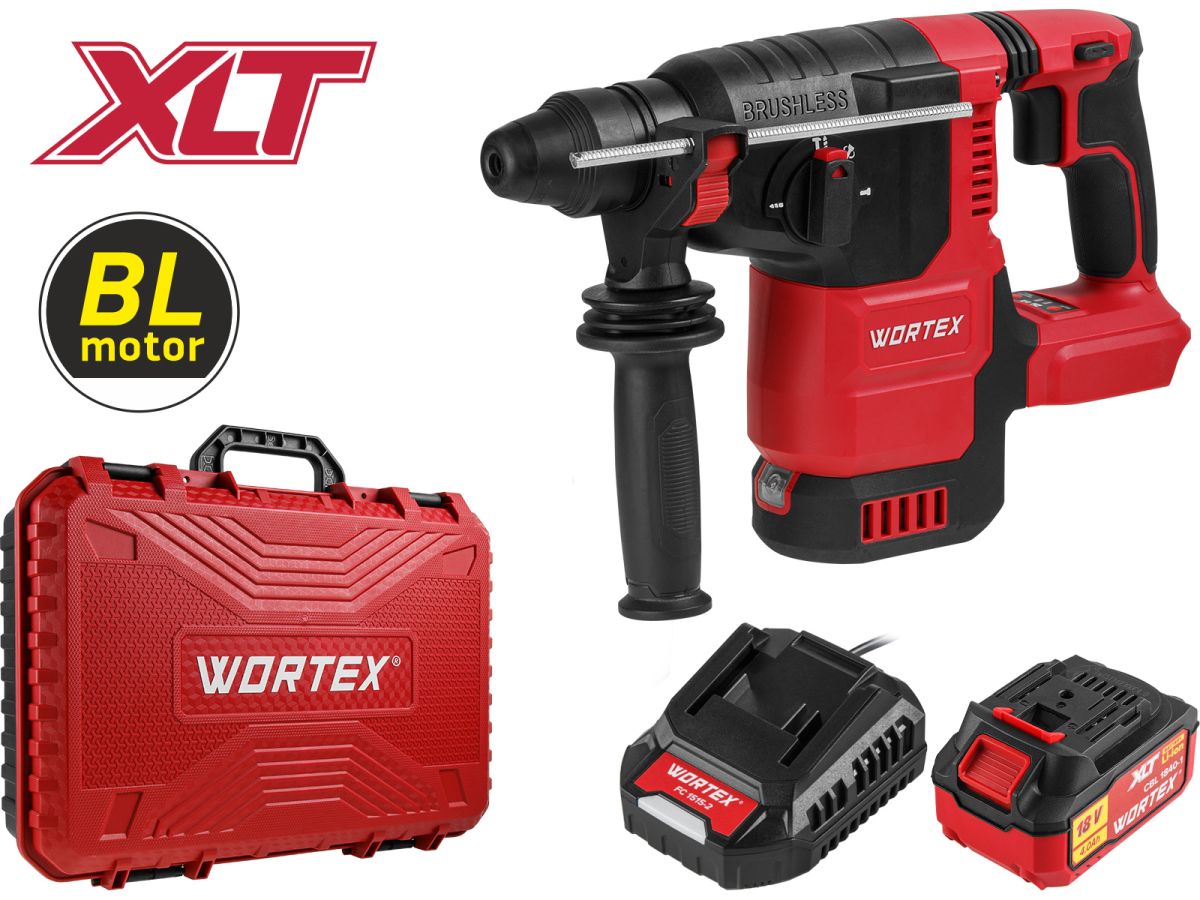 Аккумуляторный перфоратор WORTEX CRH 1822 в кор. XLT SET (АКБ 4Ач + ЗУ)
