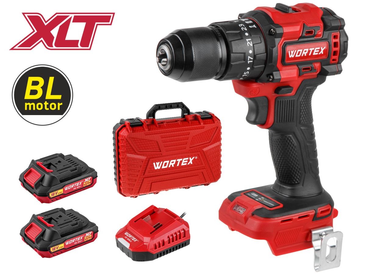 Аккум. ударная дрель-шуруповерт WORTEX BD 2030-1 Li в чем. XLT SET (2 АКБ 2Ач + ЗУ)