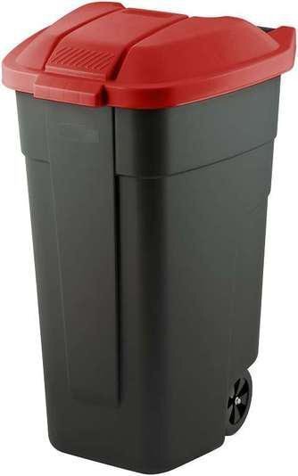 Контейнер для мусора на колесах REFUSE BIN 110 л, черный/красный