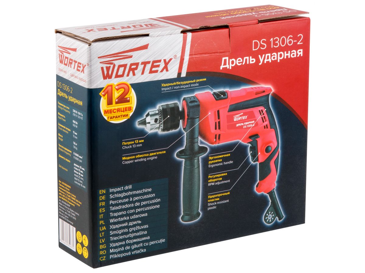 Дрель ударная Wortex DS 1306-2