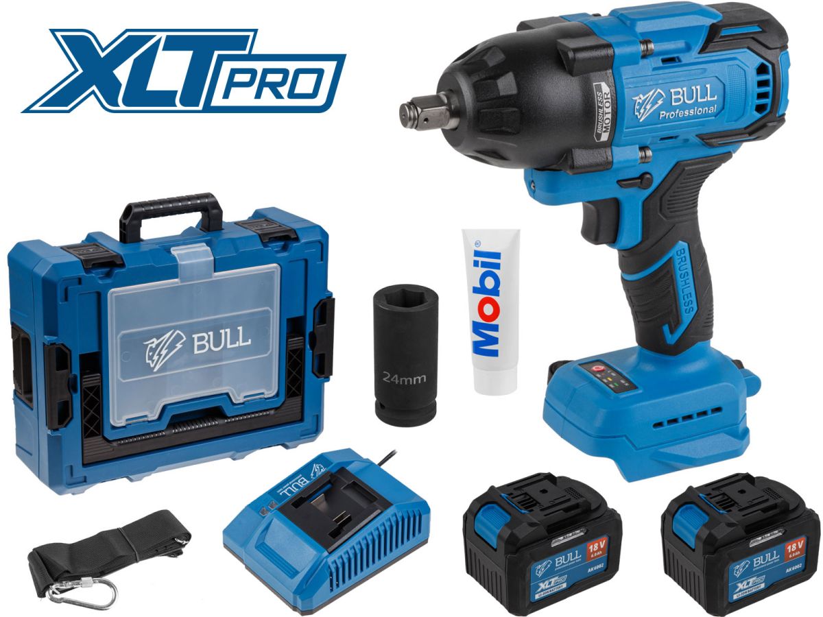 Аккум. ударный гайковерт BULL SC 1807 Xcase, XLTpro (6Ач х 2)