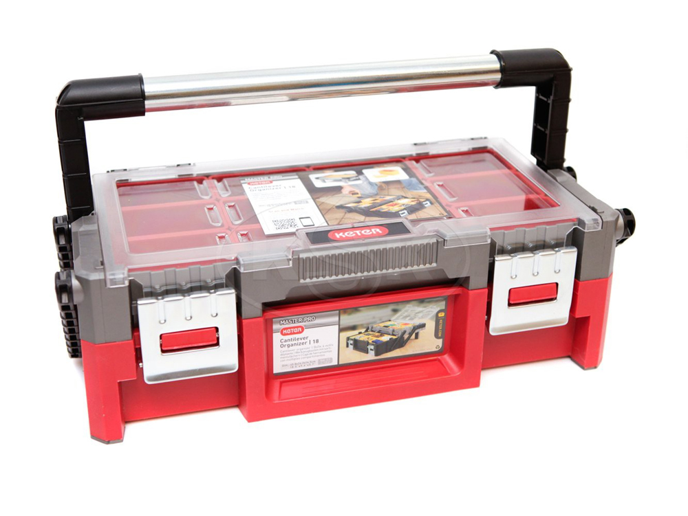 Ящик для инструментов Keter 18" CANTI ORG Small Bi-RED (без разделителей), красный