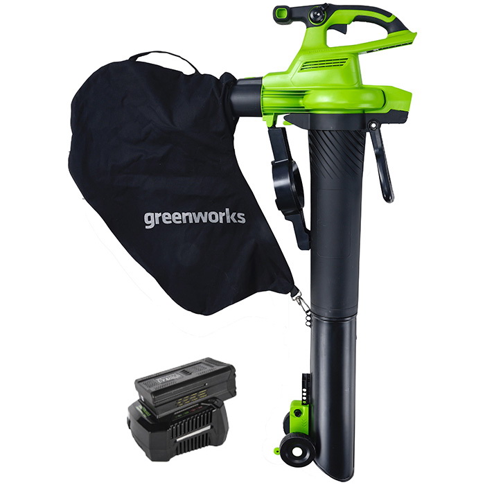 Воздуходувка-пылесос аккумуляторная Greenworks GD40BVIIK5 (АКБ 5Ач + ЗУ)