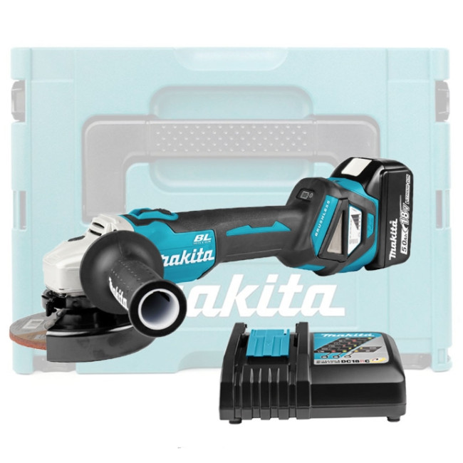 Аккумуляторная углошлифмашина MAKITA LXT DGA 511 RT кейс MakPac 2
