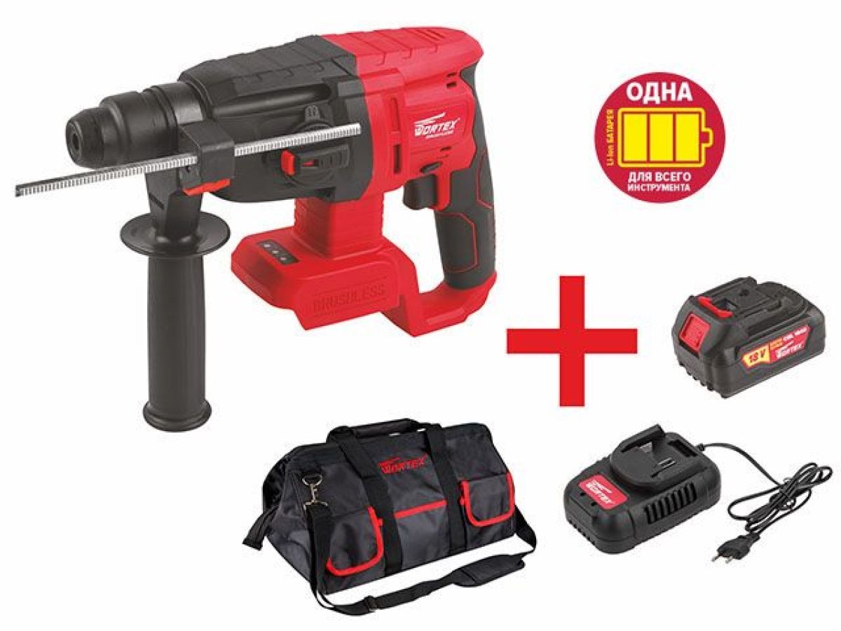 Аккум. перфоратор WORTEX CRH 1824-1 (АКБ 4Ач + ЗУ+ сумка)