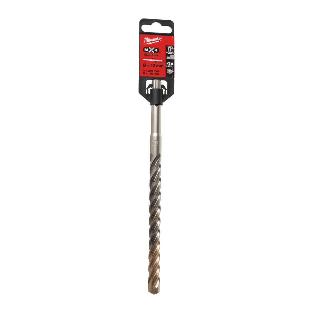 Бур SDS-PLUS с 4-мя режущими кромками MILWAUKEE 12х150х210, MX4