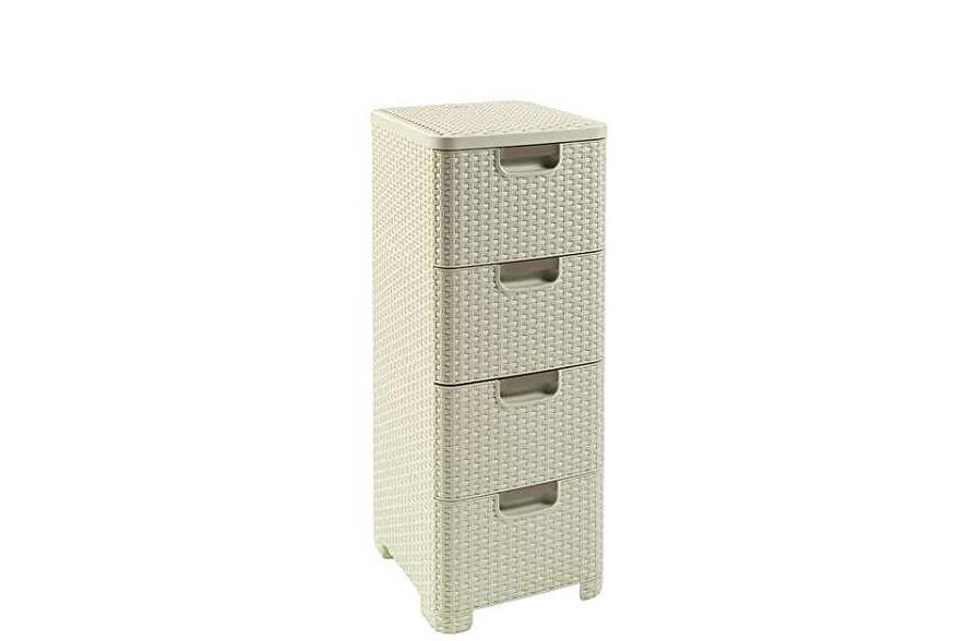 Комод X4 STYLE RATTAN DRAWER OWH 885, кремовый